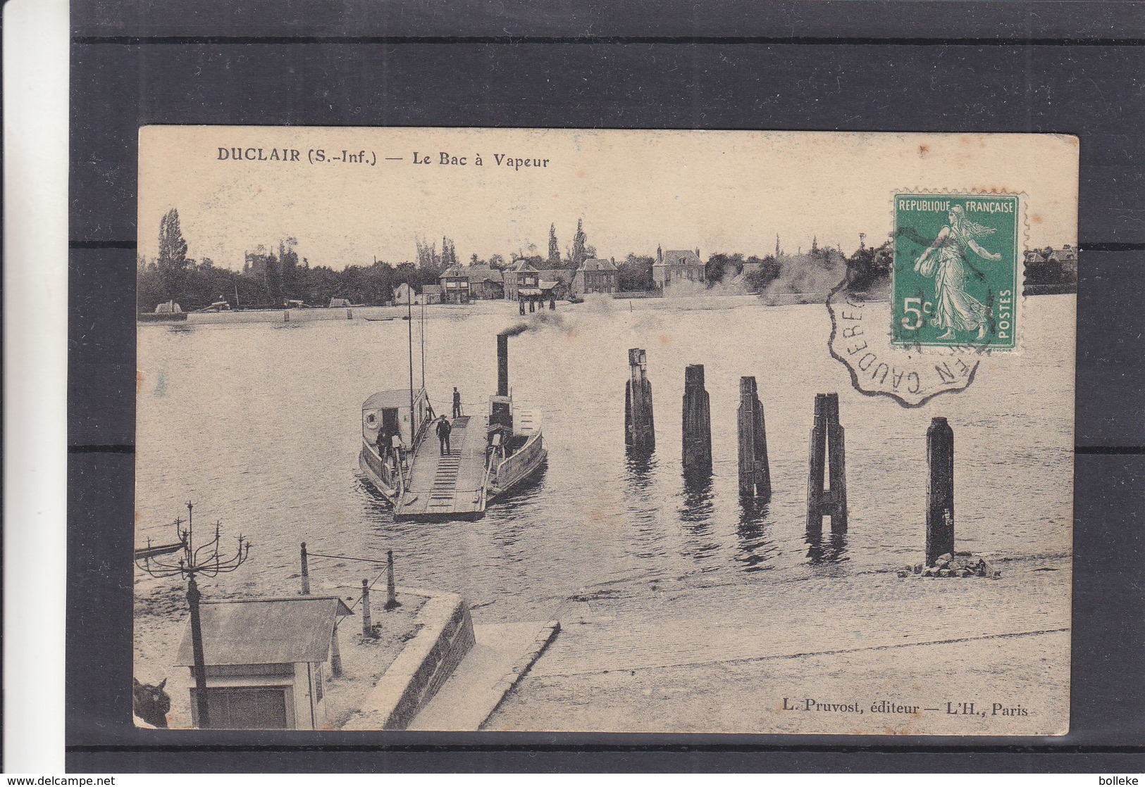 France - Carte Postale De 1911 - Oblit Convoyeur Chaudebeg...... ?  - Exp Vers La Madelaine - Le Bac à Vapeur - Storia Postale