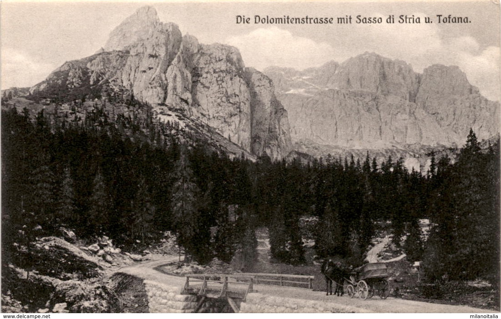 Die Dolomitenstrasse Mit Sasso Di Stria U. Tofana (1455) - Sonstige & Ohne Zuordnung