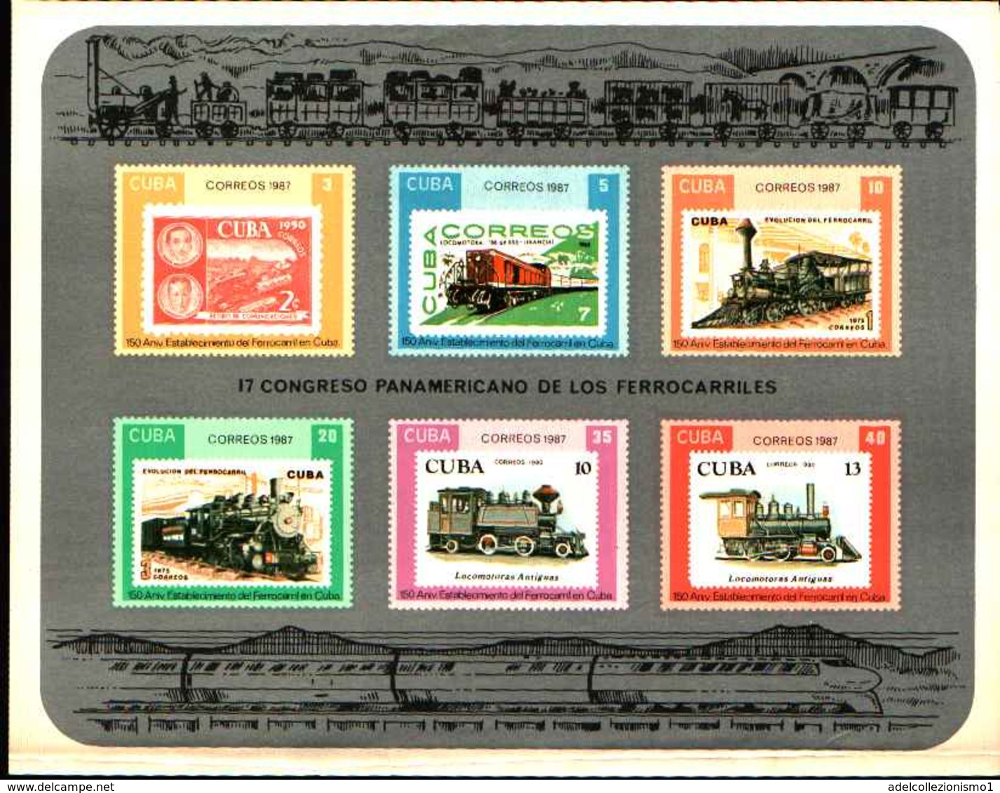 72480) CUBA - 1987 - Treni - ** MNH **-bf-come Da Foto - Nuovi