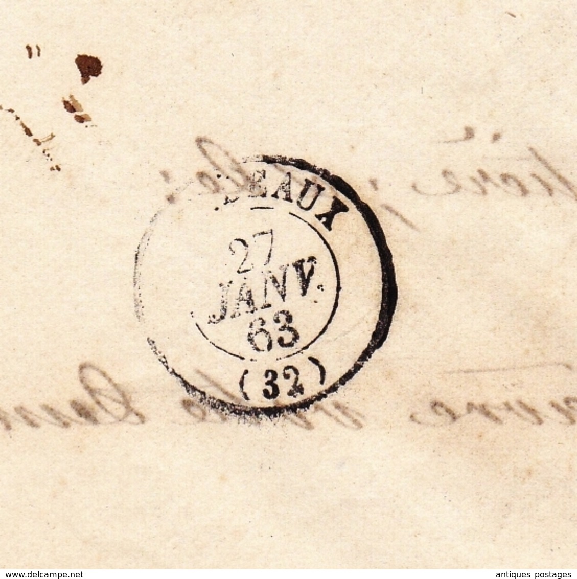 Lettre Paris 1863 Napoléon III 20 centimes Bordeaux Gironde Mines et Fonderies de Zinc de la Vieille Montagne