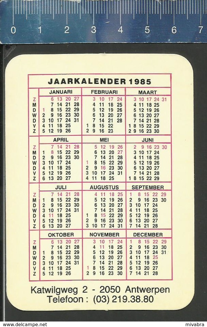 ZAKKALENDER CALENDRIER 1985 GAZET VAN ANTWERPEN UW KRANT - Petit Format : 1981-90