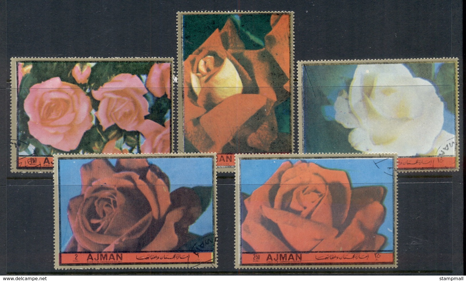 Ajman 1972 Mi#1734-1738 First Lady Roses CTO - Ajman