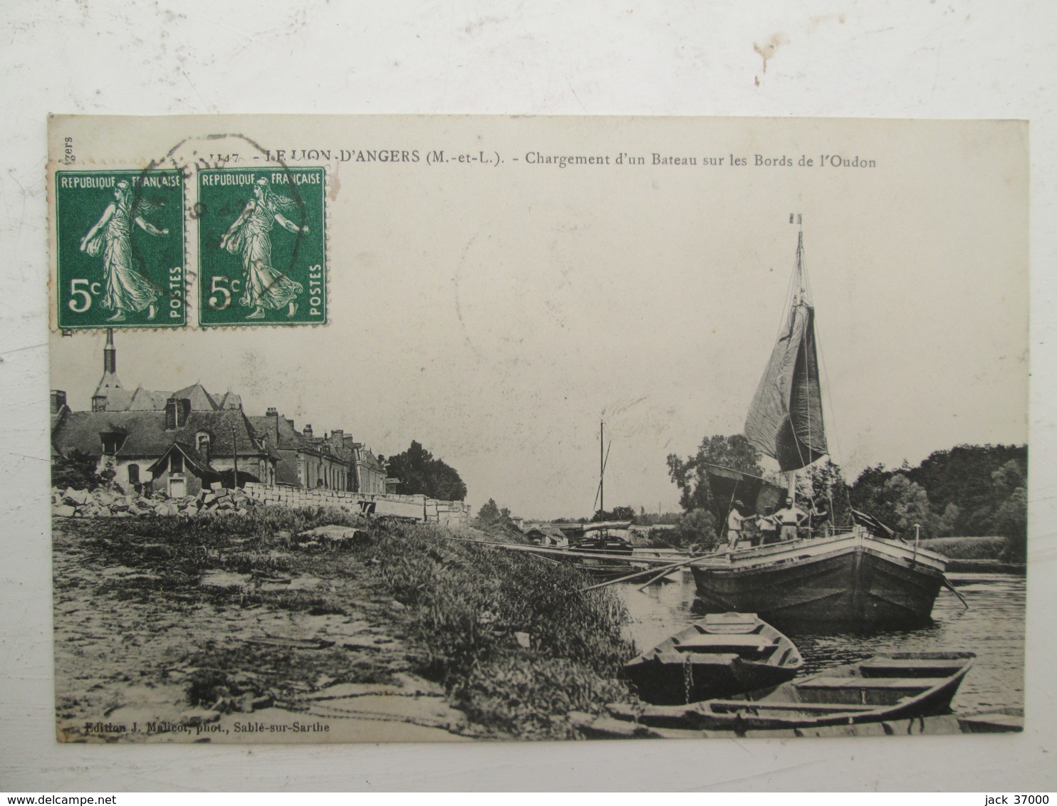 LE LION D'ANGERS  Chargement D'un Bateau Sur Les Bords De L'oudon 1909 - Other & Unclassified