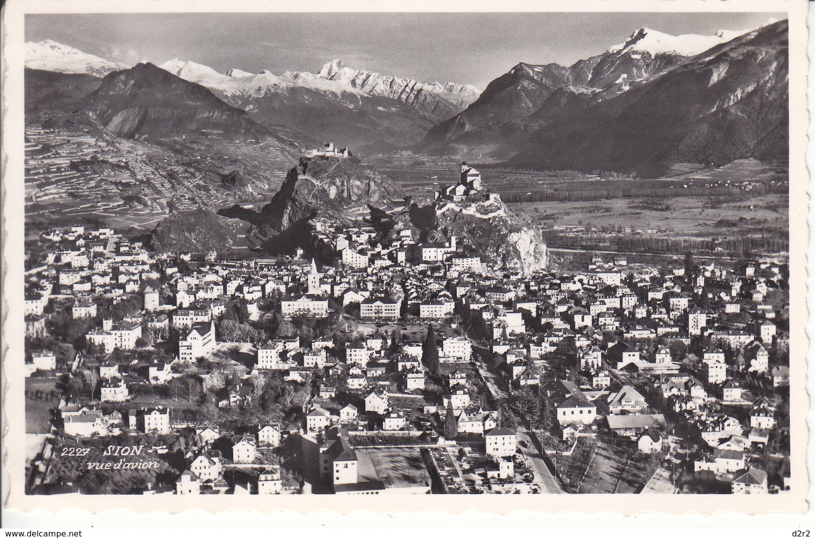 SION VUE D'AVION - 1957 - Sion