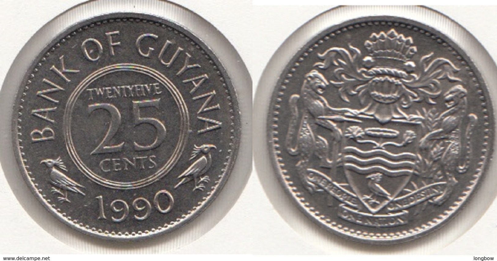 Guyana 25 Cents 1990 Km#34 - Used - Guyana