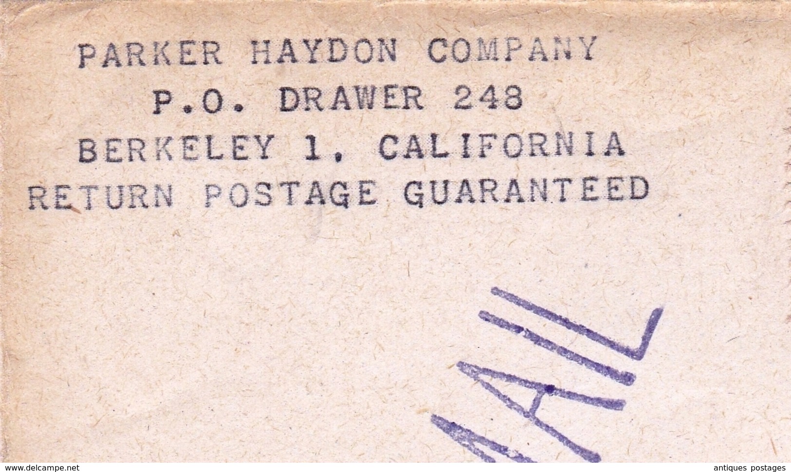 Lettre Berkeley California USA 1956 Grande Prairie Canada Parker Haydon Company US Postage Air Mail Revalued 5 Cents - Altri & Non Classificati