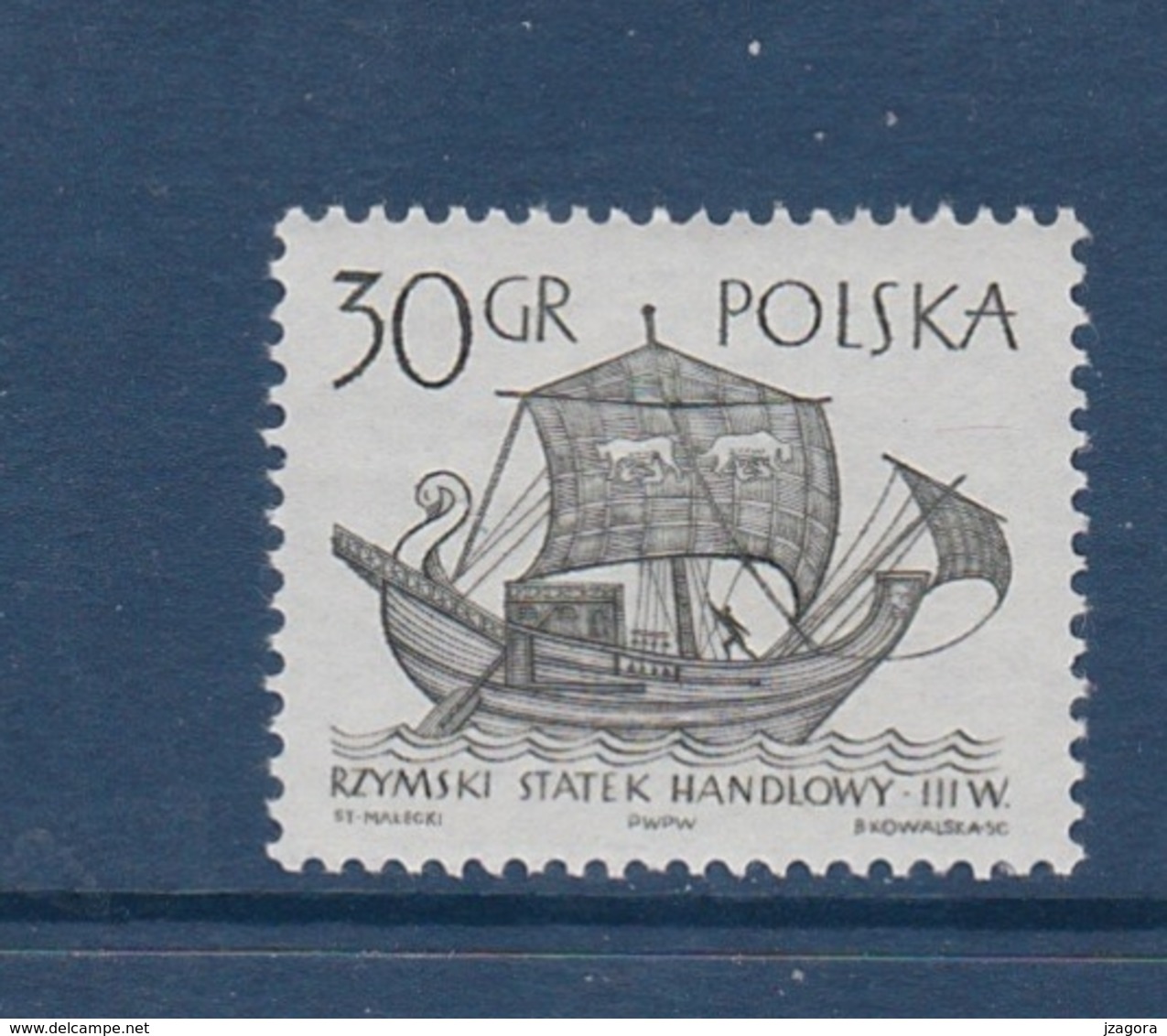 ALTE SEGELSCHIFFE OLD SAIL SHIPS VIEUX NAVIRES À VOILE ROME RÖMISCHES HANDELSSCHIFF POLAND 1963 MI 1386 MNH - Bateaux