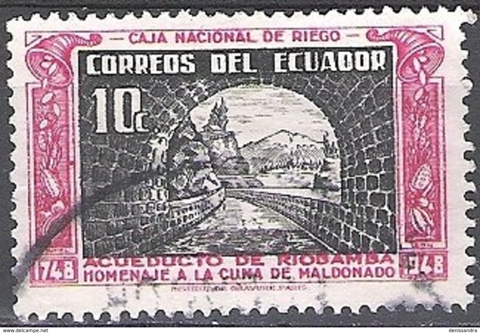 Ecuador 1948 Michel 699 O Cote (2005) 0.20 Euro Pont-aqueduc De Riobamba Cachet Rond - Ecuador