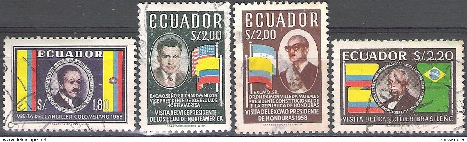 Ecuador 1958 Michel 964 - 967 O Cote (2005) 0.80 Euro Présidents Cachet Rond - Ecuador