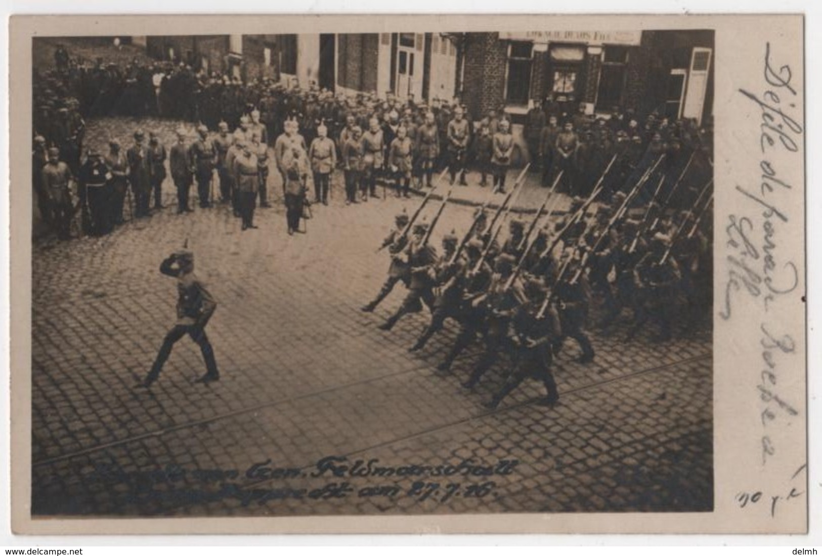 Carte Photo 59 LILLE Haubourdin Défilé 27/7/1916 Troupes Allemandes Militaria Envoyée De Tourcoing Roubaix - Haubourdin