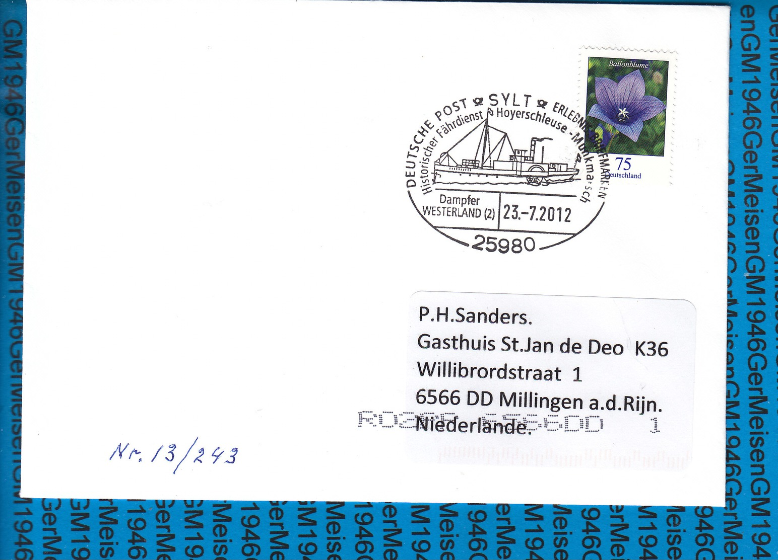 Germany Cover Schiffe 2012 / Dampfer Westerland II - Gebraucht