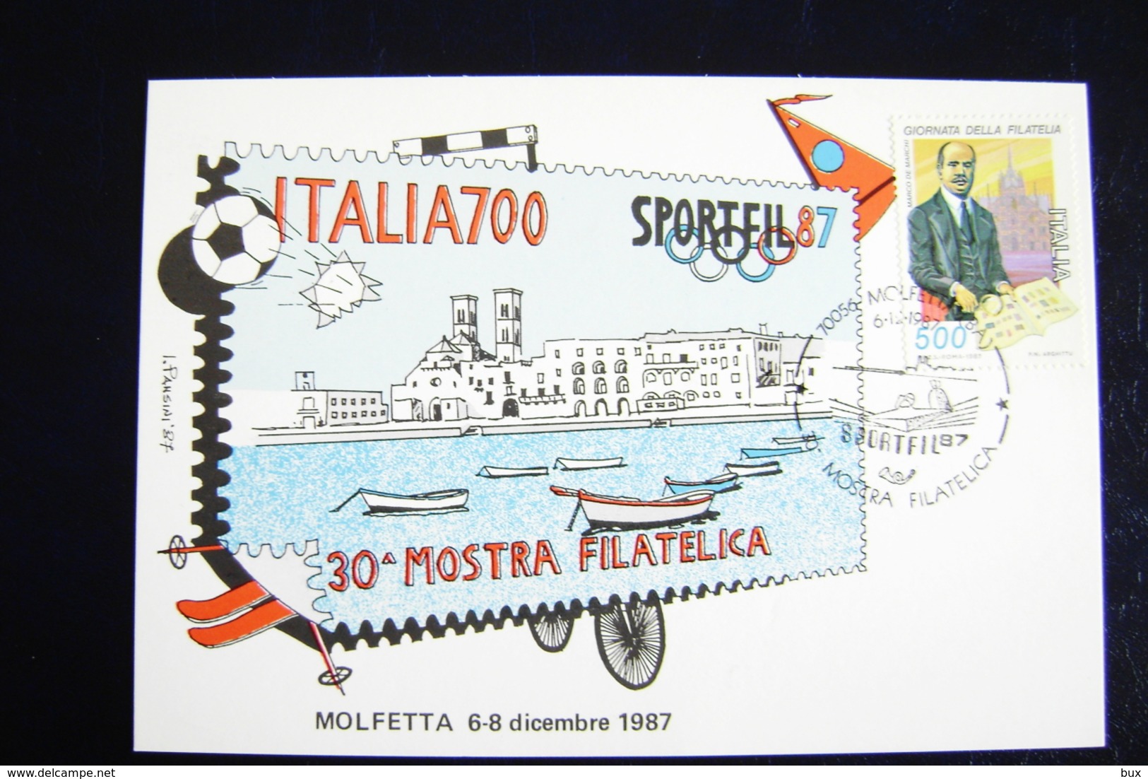 MOLFETTA 1987 SPORT  FDC  MOSTRA FILATELICA    PUGLIA  BARI  NON VIAGGIATA PERFETTA - Molfetta