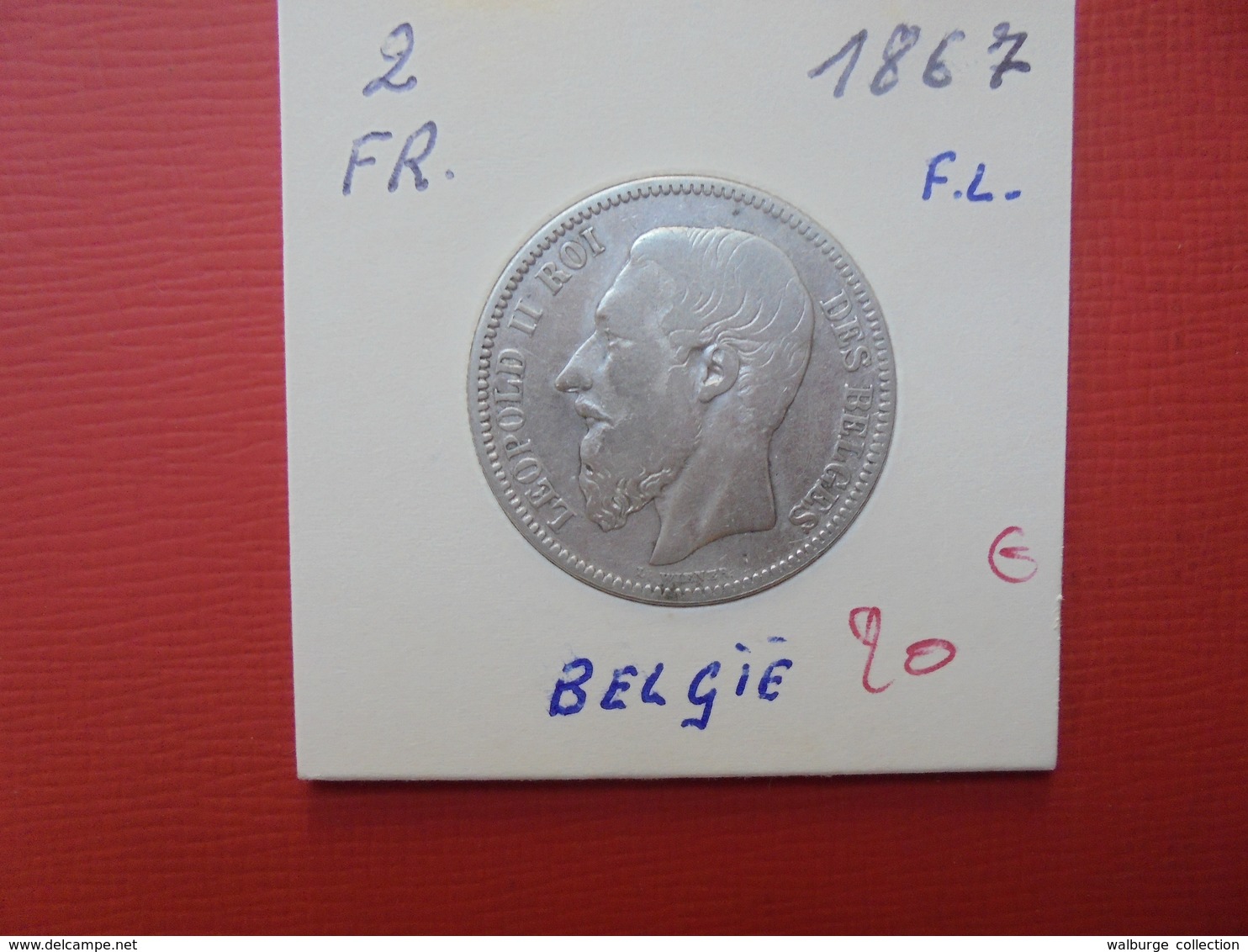 Léopold II. 2 FRANCS 1867 FR  ARGENT QUALITE :VOIR PHOTOS - 2 Francs