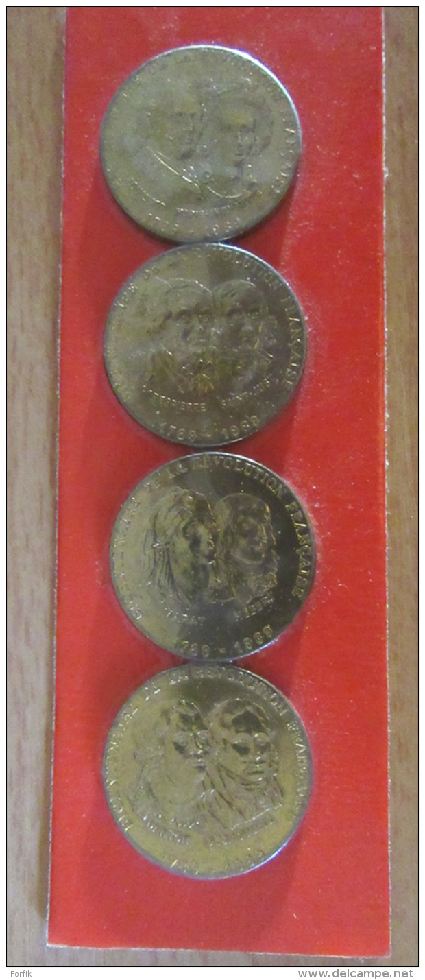 France - Lot De 4 Médailles Bicentenaire De La Révolution Française 1789 - 1989 Neuves Sous Blister - Autres & Non Classés