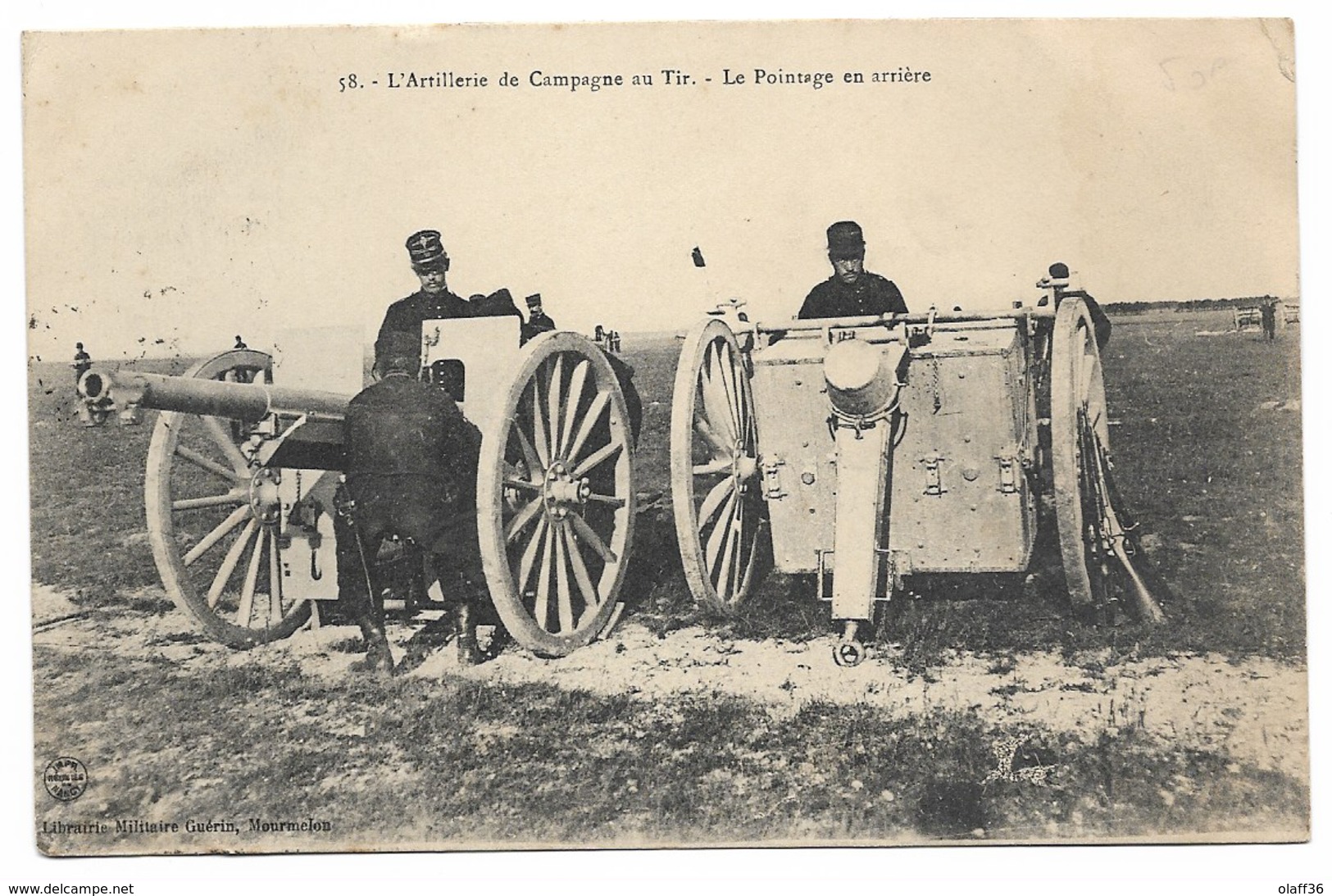 CPA MARNE 51 Camps L'Artillerie De Campagne Au Tir. Le Pointage En Arrière N°58 - Camp De Châlons - Mourmelon