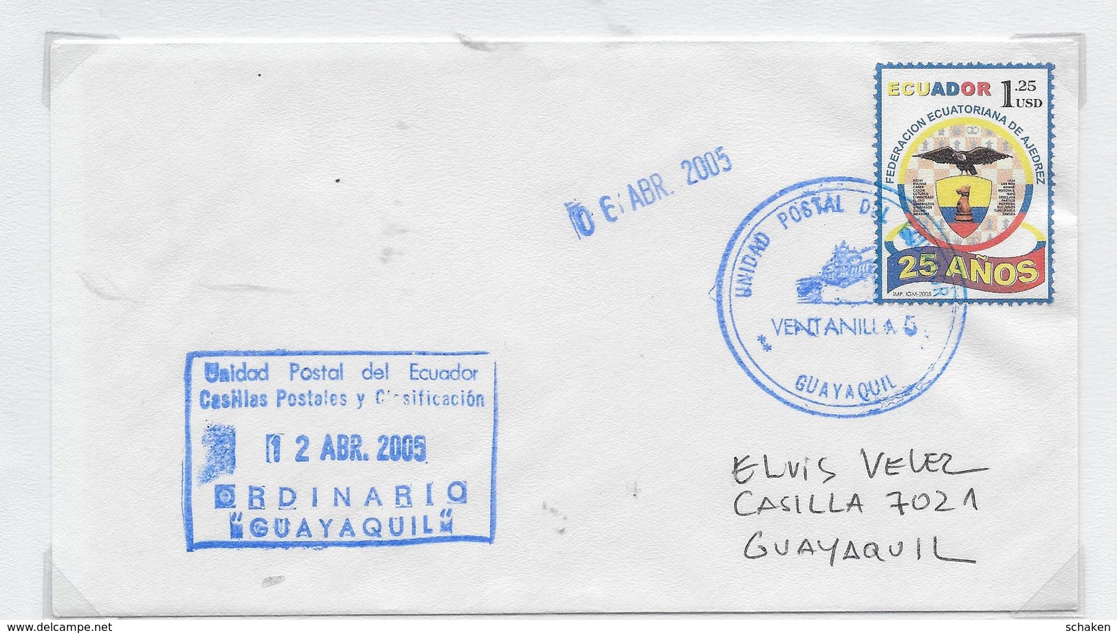 Ecuador 2005; Used Cover Chess - Ecuador