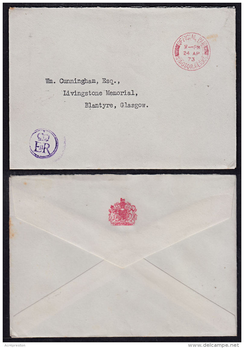 Cb0065 Britain 1973,  Official Paid Cover With E2 Cachet To Livingstone Memorial - Covers & Documents