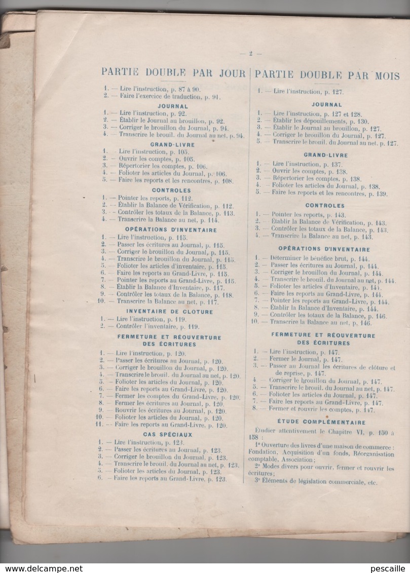 PIGIER ANNEES 1910 - COURS DE COMPTABILITE COMMERCIALE - TENUE DES LIVRES DE COMPTES - Sonstige & Ohne Zuordnung