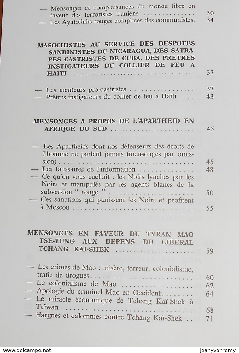 Des Menteurs Masochistes Vous Trompent. Suzanne Labin. Avec Un Envoi De L'auteur.1992. - Signierte Bücher