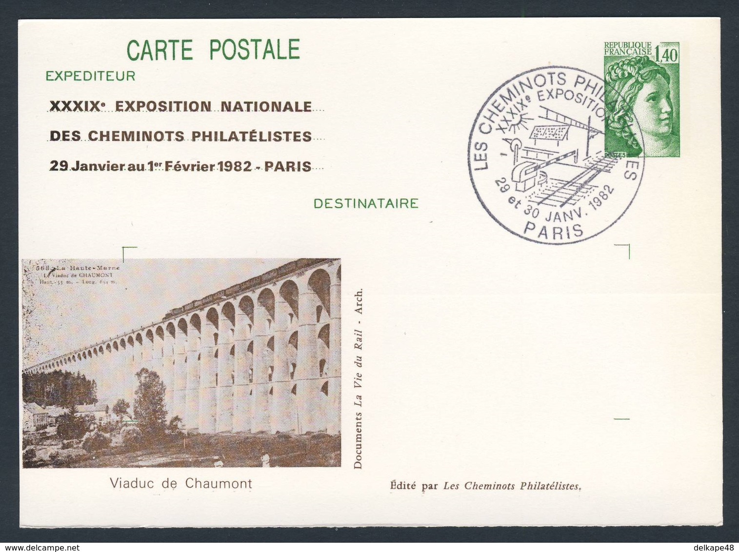 France Rep. Française 1982 Card / Karte / Carte Postale - Viaduc Du Chaumont / Viadukt - Treinen