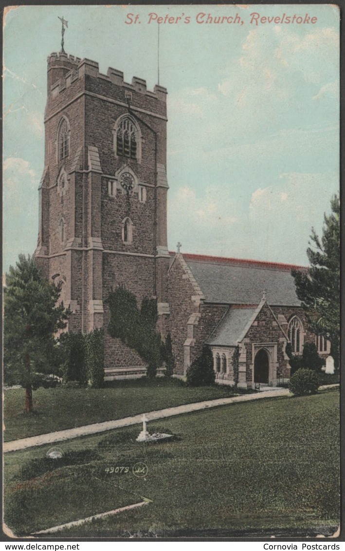 St Peter's Church, Revelstoke, Devon, 1917 - Valentine's Postcard - Other & Unclassified