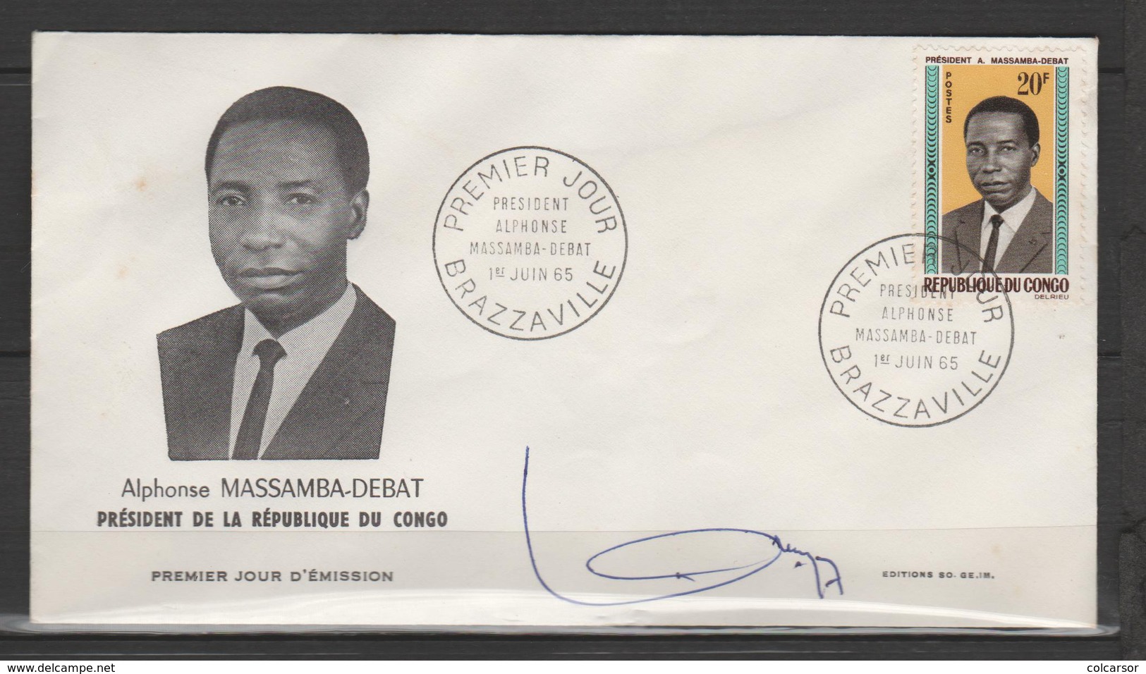 CONGO BRAZAVILLE  1erJOUR A. MASSAMBA-DEBAT - FDC