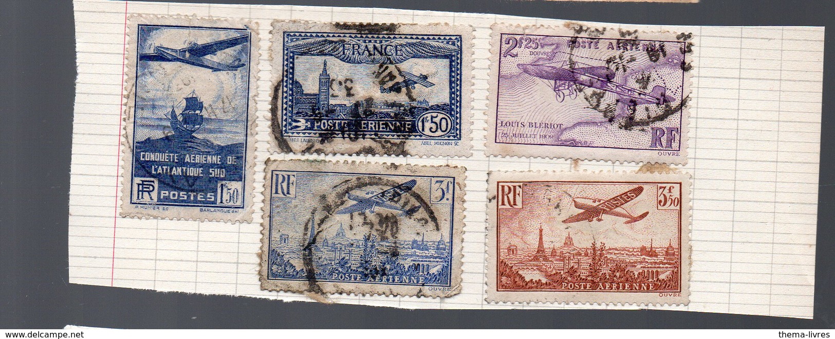 Lot De 5 Timbres POSTE AERIENNE FRANCE  à Décoller  (PPP15349) - Sonstige & Ohne Zuordnung