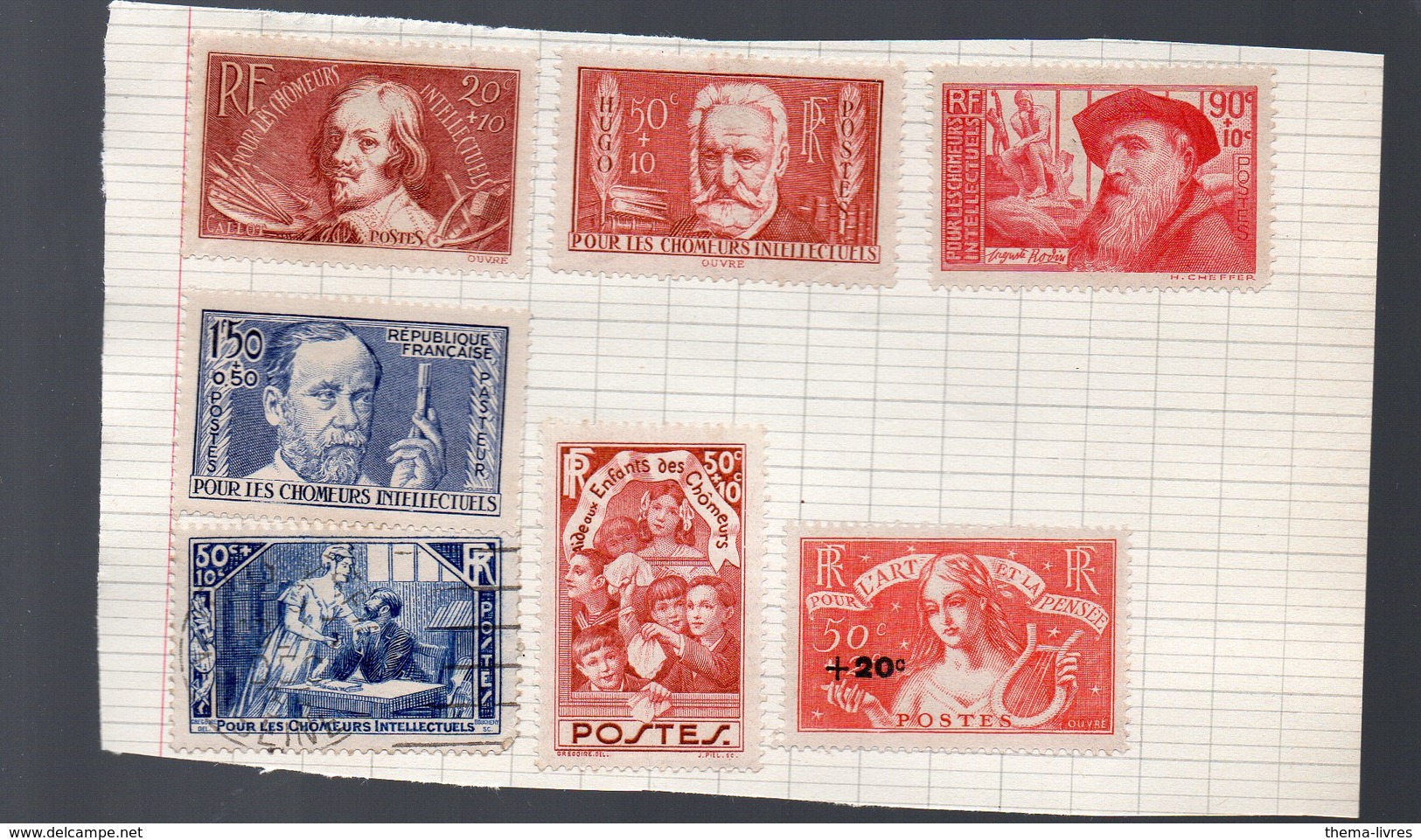 Lot De 7 Timbres Chomeurs Intellectuels  A DECOLLER  (PPP15350) - Andere & Zonder Classificatie