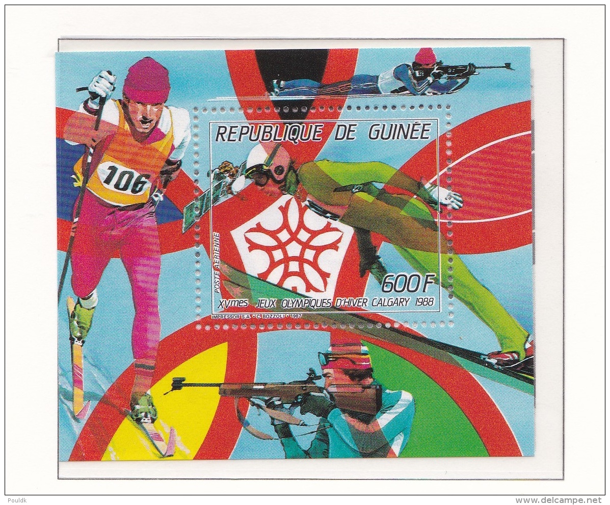 Guinee 1988 Calgary Winter Olympic Games Souvenir Sheet MNH/** (H44) - Winter 1988: Calgary
