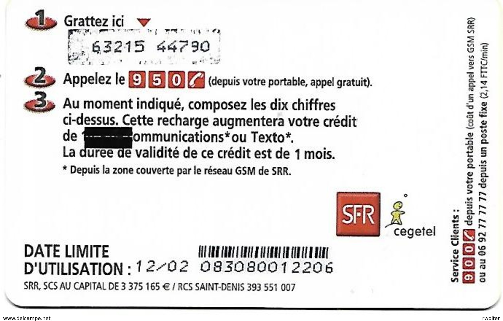 @+ Recharge SFR De La Réunion - Surcharge 10€ Sur Orange. Date Limite : 12/02. Ref : PU19 - Riunione