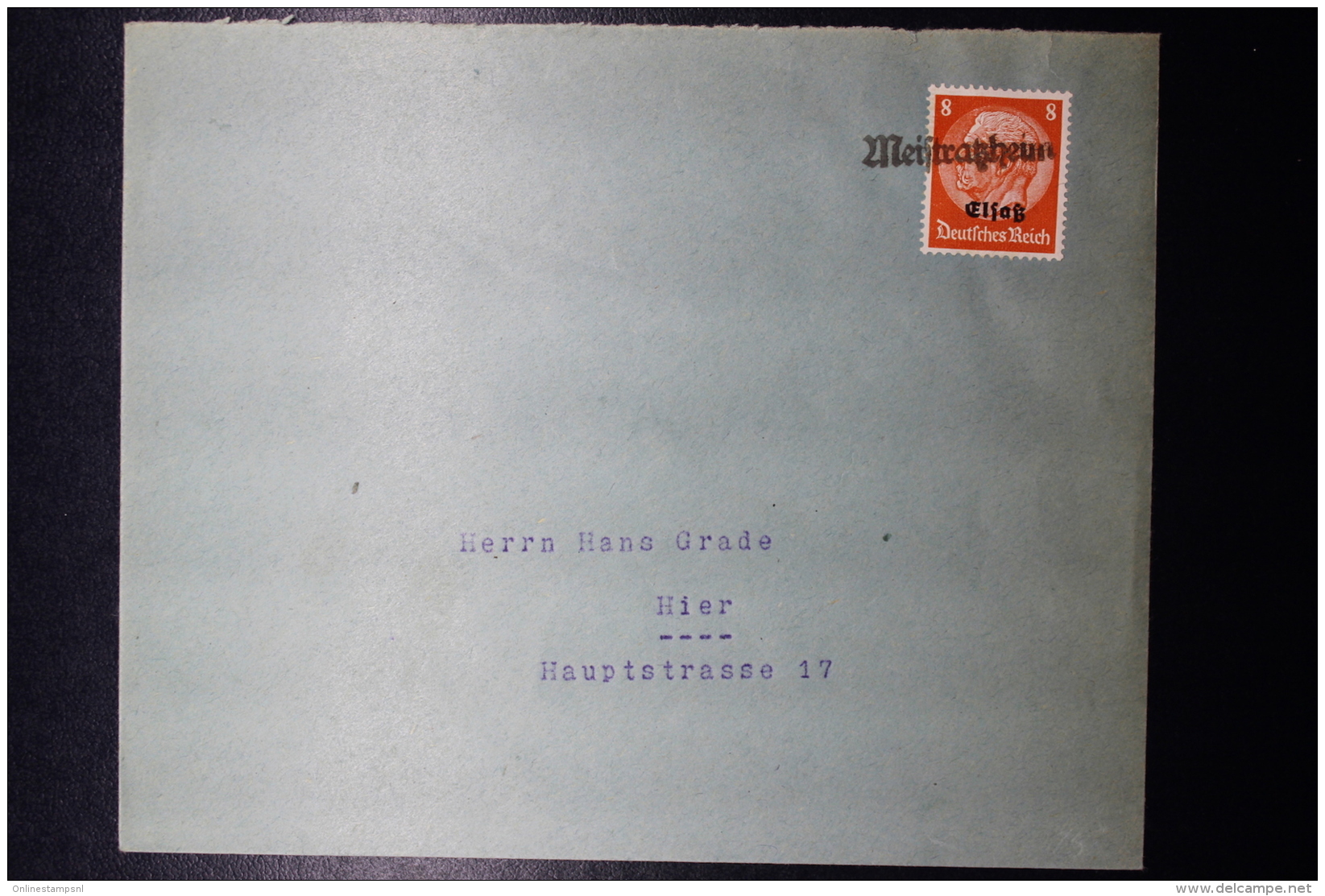 Elsass Alsace :  Notstempel MEISTRATZHEIM  Cover - Besetzungen 1938-45