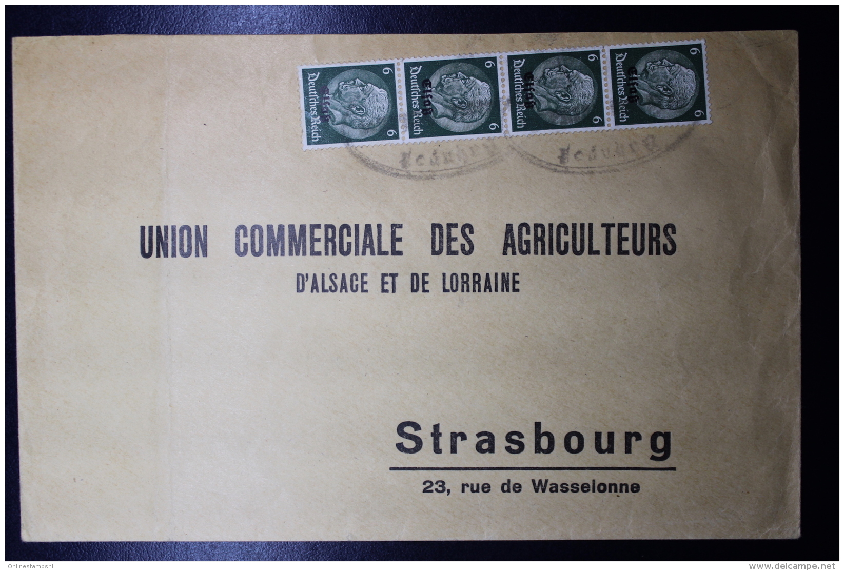 Elsass Alsace :  Cover   Strip Of 4  Mi Nr 6 - Besetzungen 1938-45