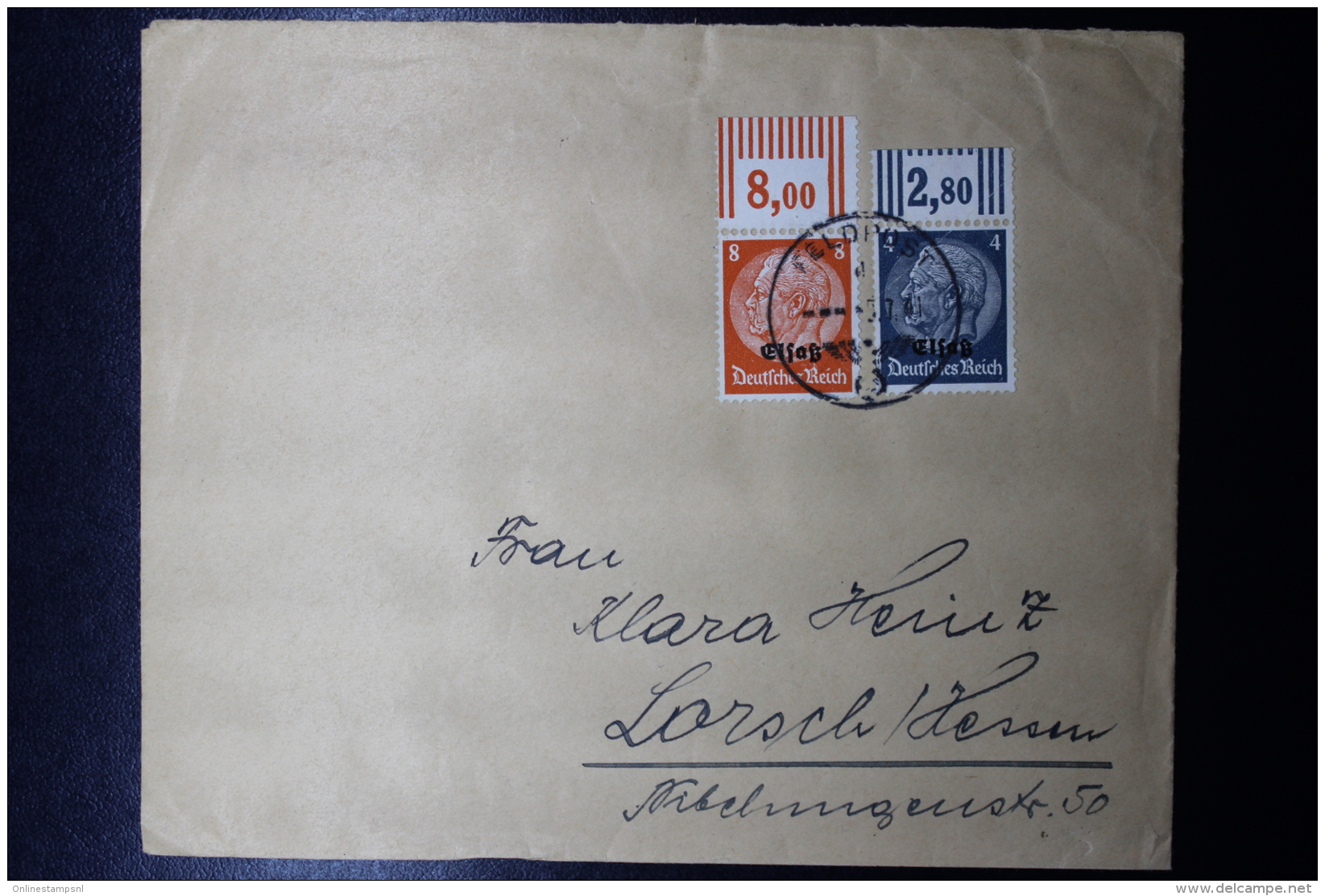 Elsass Alsace :  Feldpost Mit Briefmarken  Cover  Mi 2 W OR = 5 W OR   Bilshausen (?) - Besetzungen 1938-45