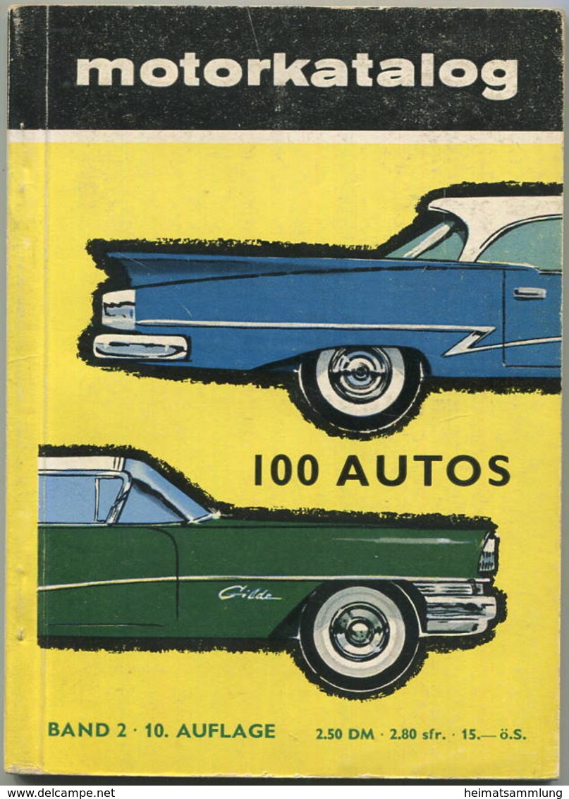 Motorkatalog 1958 - 128 Seiten - 100 Autos Von Alfa Romeo Giulietta Bis Wolseley 6/90 - Angaben Zu Preis, PS Und Höchstg - Kataloge