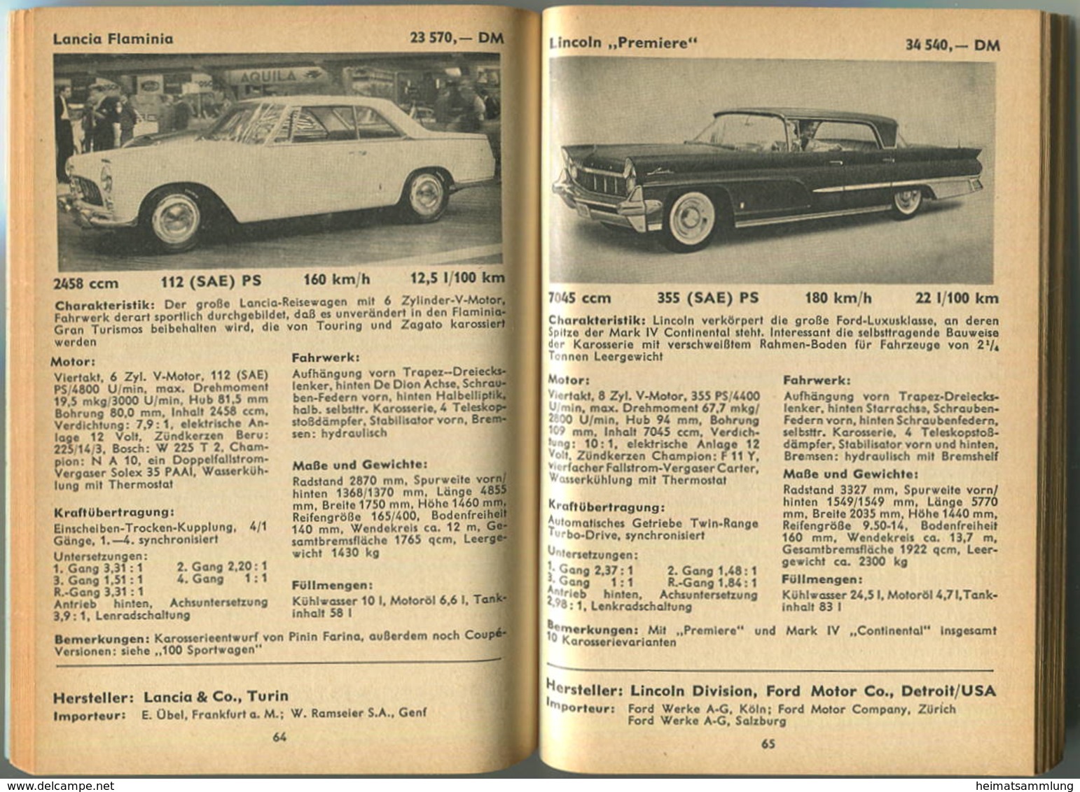 Motorkatalog 1958 - 128 Seiten - 100 Autos Von Alfa Romeo Giulietta Bis Wolseley 6/90 - Angaben Zu Preis, PS Und Höchstg - Catálogos