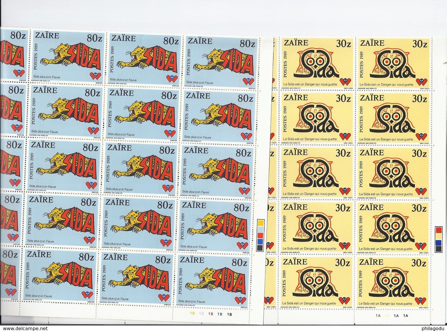 1990  Zaïre  SIDA  AIDS   10 Séries 1335/37  Neuves **  3 Valeurs  Cote 35,-Euros - Neufs