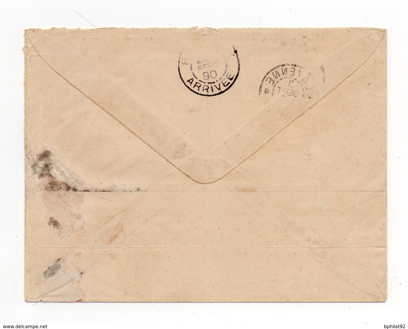 !!! PRIX FIXE : GUYANE, LETTRE DE CAYENNE DE 1890 POUR BORDEAUX - Lettres & Documents