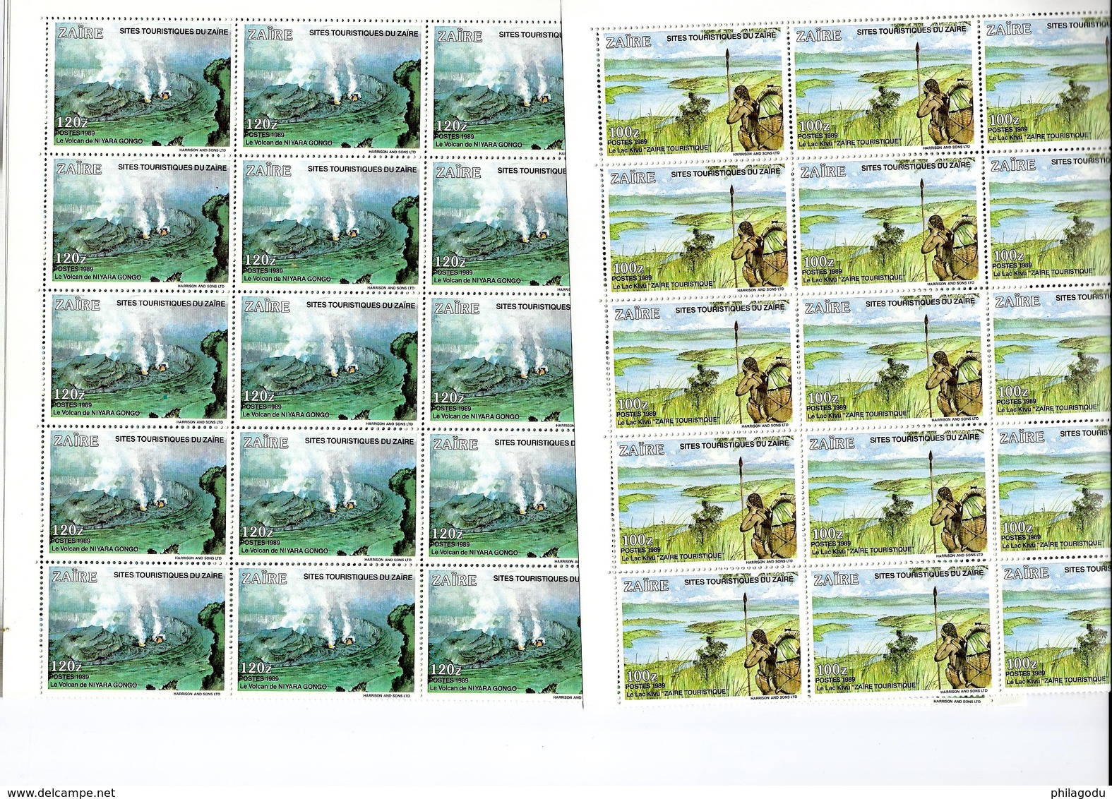 1990  Zaïre  Tourisme Volcan   10 Séries 1444/47 ** Mi.1039/42 **  4 Valeurs  Cote 45,-Euros - Volcanos