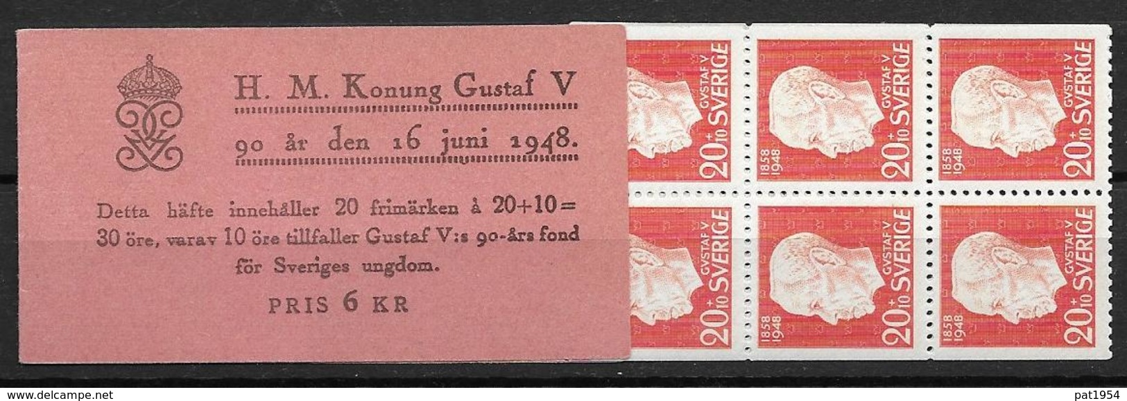 Suède 1948 Carnet C345 Neuf 90 Ans Du Roi Gustaf V - 1904-50