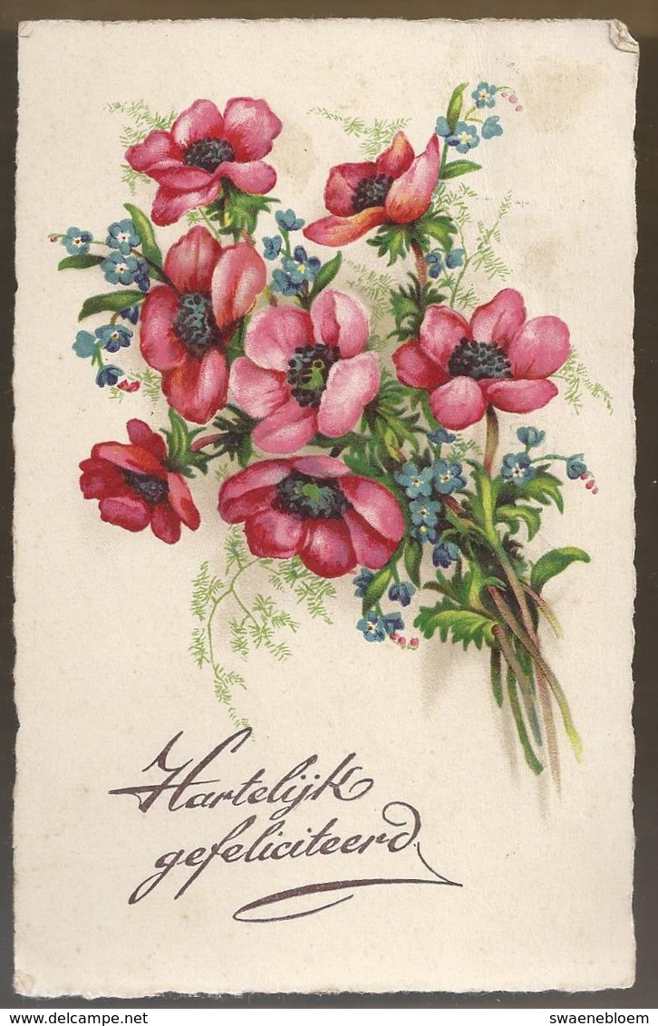 NL.- Hartelijk Gefeliciteerd. Bloemen 1932. - Verjaardag