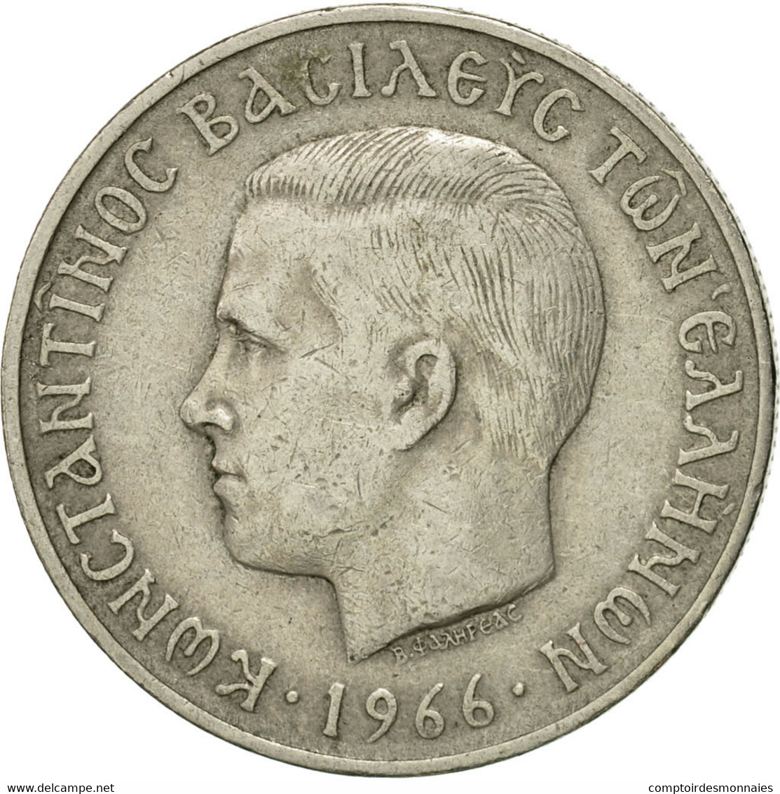 Monnaie, Grèce, Constantine II, 5 Drachmai, 1966, TTB, Copper-nickel, KM:91 - Grèce