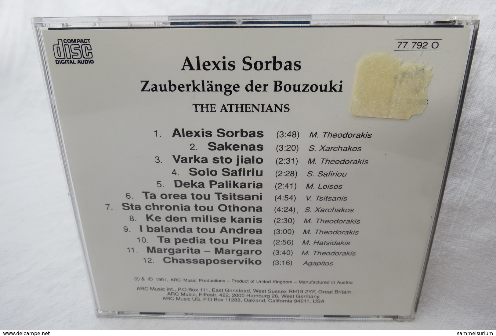 CD "Alexis Sorbas" Zauberklänge Der Bouzouki, The Athenians - Sonstige & Ohne Zuordnung