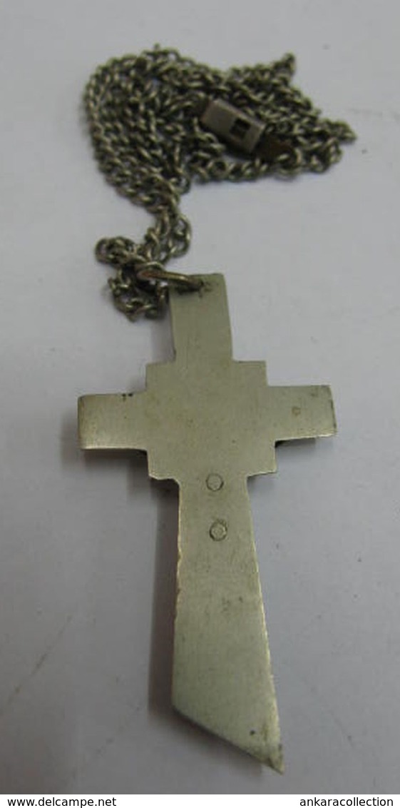 AC - HOLLY CROSS JESUS CHRIST VINTAGE NECKLACE FROM TURKEY - Religione & Esoterismo