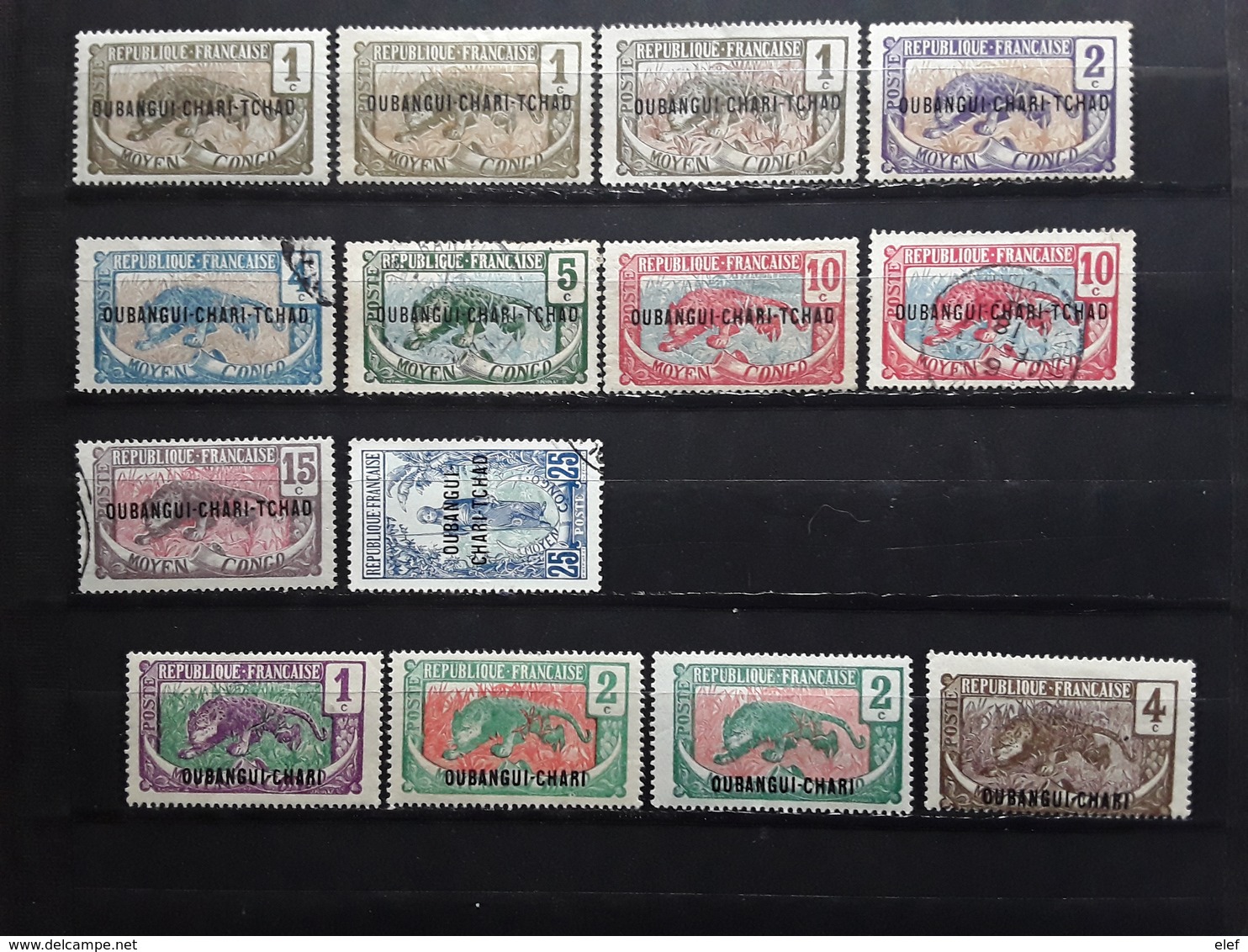 OUBANGUI 1915 - 1922, Collection De 14 Timbres Neufs Et Obl Avec Nuances Couleur Papier, TB - Autres & Non Classés