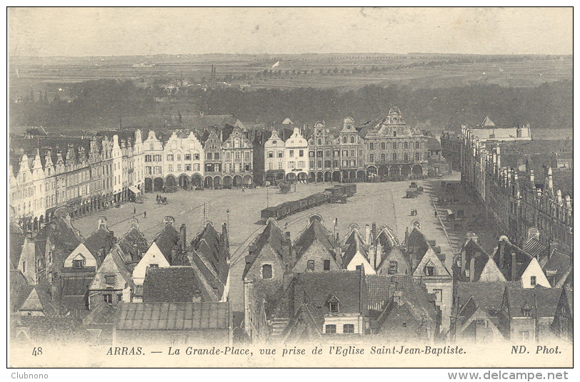 CPA - ARRAS - LA GRANDE PLACE, VUE PRISE DE L'EGLISE ST JEAN BAPTISTE - Arras