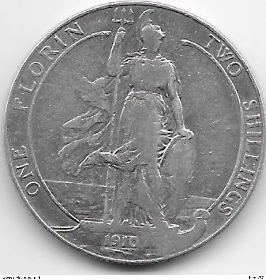 Grande Bretagne - 2 Schillings 1910 - Argent - TB - Sonstige & Ohne Zuordnung