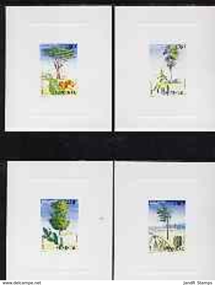 Senegal 1996 Trees Complete Set Of 4 In Deluxe Sheets On Sunken Glossy Card - Senegal (1960-...)