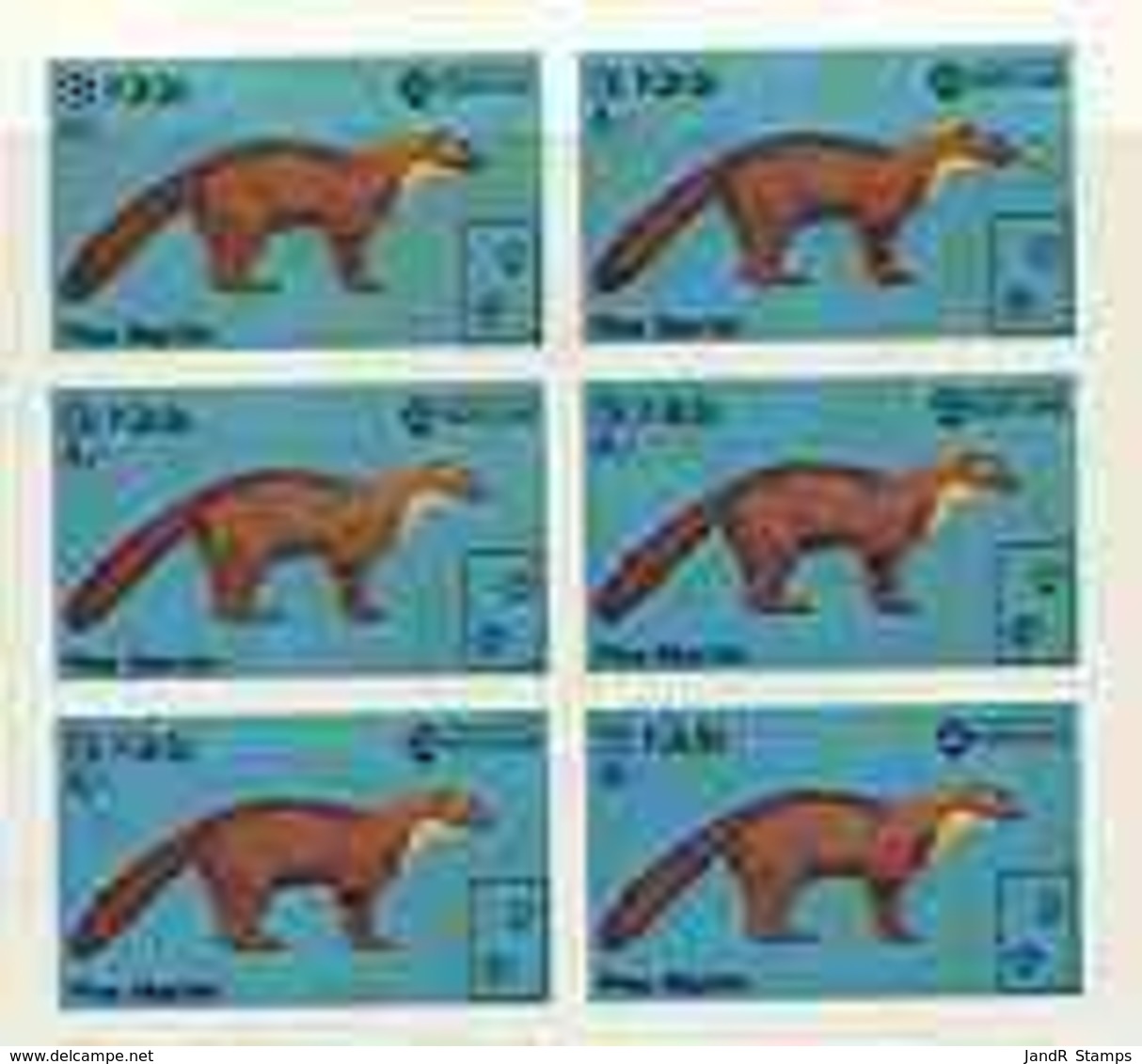 St Kilda 1970 Pine Marten 4s Complete Imperf Sheetlet Of 6 (from Wildlife Set) U/m ANIMALS MARTEN - Local Issues