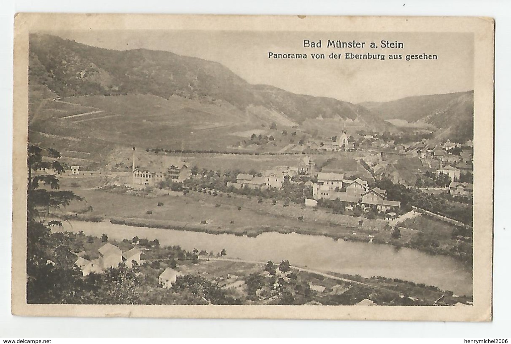 Allemagne - Bad Munster A.stein Panorama Von Der Ebernburg Aus Gesehen 1918 - Bad Muenster A. Stein - Ebernburg