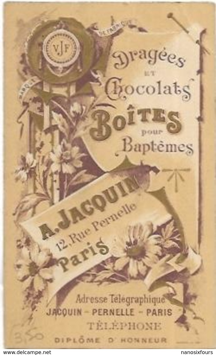 PUB CALENDRIERS DRAGEES CHOCOLATS A JACQUIN - Tamaño Pequeño : ...-1900